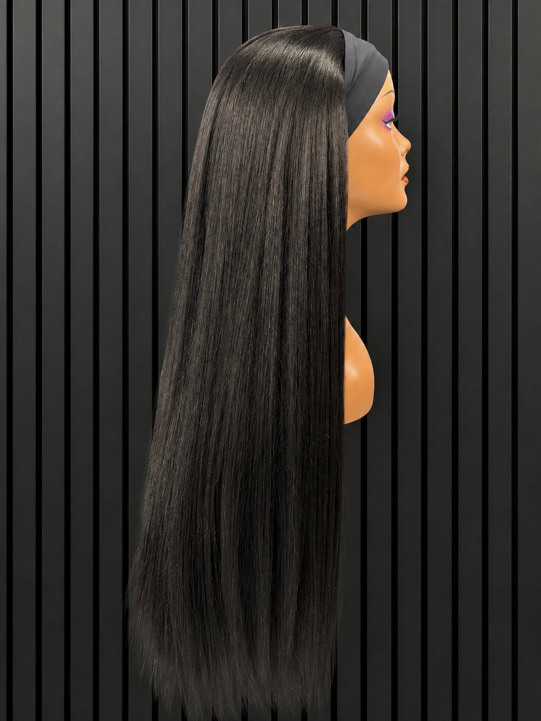 HUMAN HAIRBLEND GLUELESS YAKI KINKY HEADBAND WIG