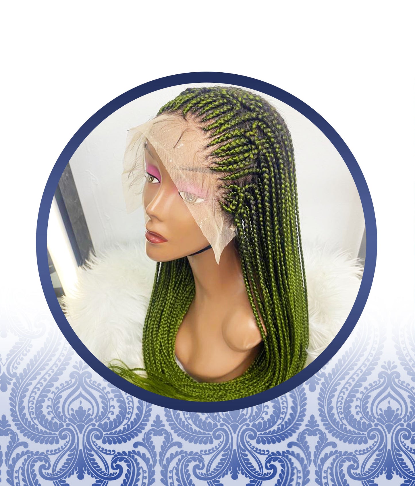 Full Frontal Weaved Braided Wig