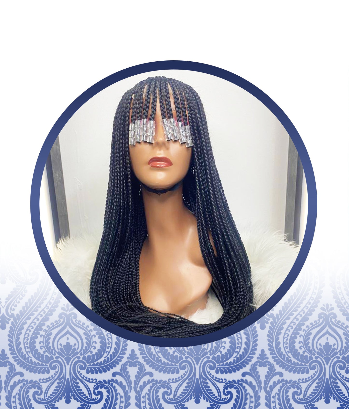 Braided 4x4 Beaded Fringe Wig