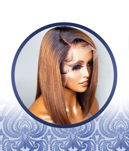 12" Ombre Coffee Brown Lace Frontal Wig