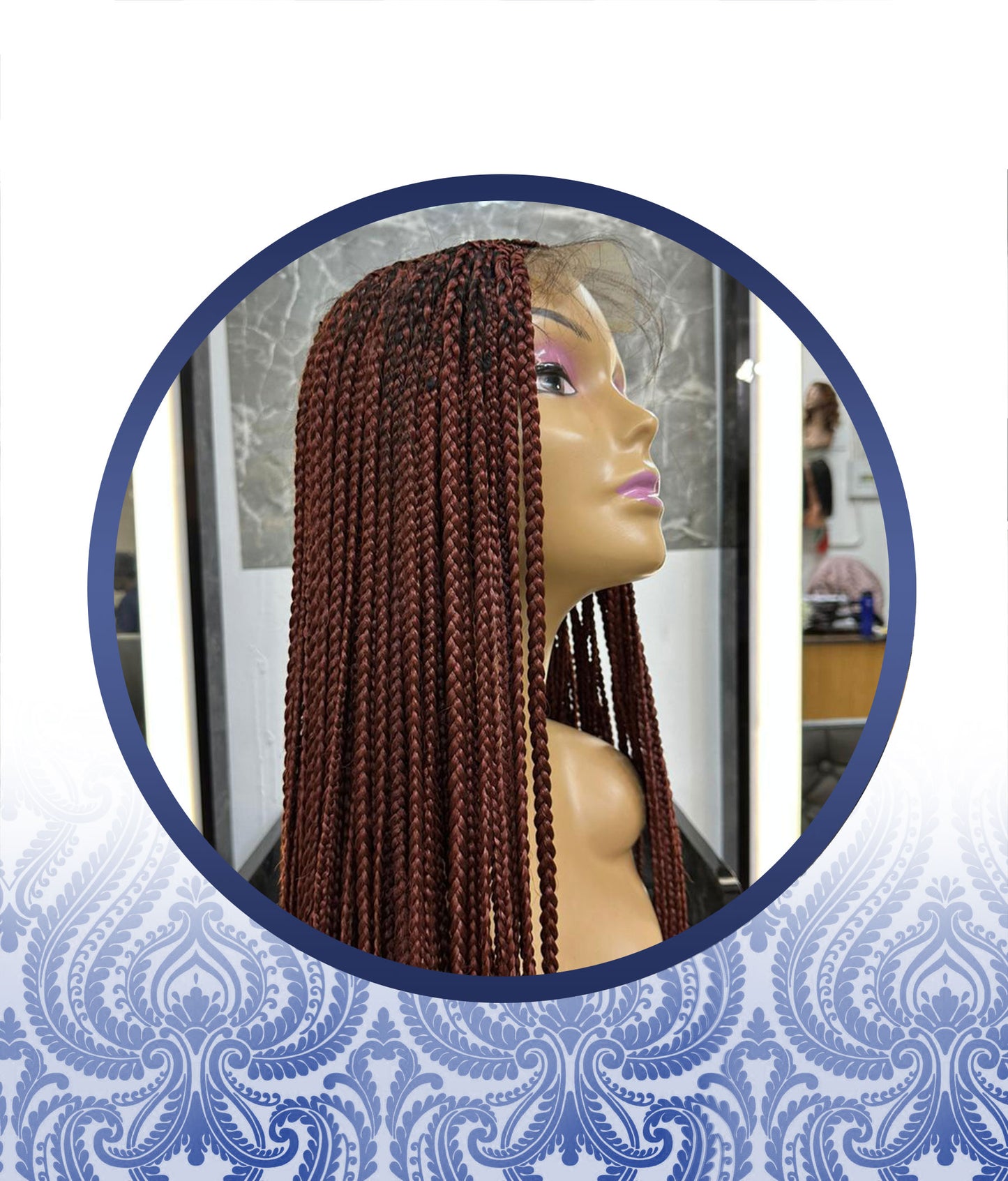 26" 4x4 Brown Braided Wig