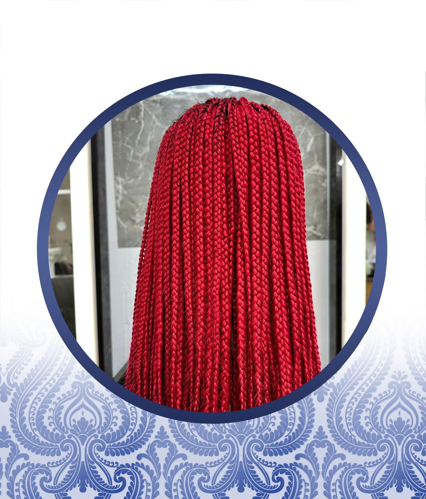 26" 4x4 Red Braided Wig