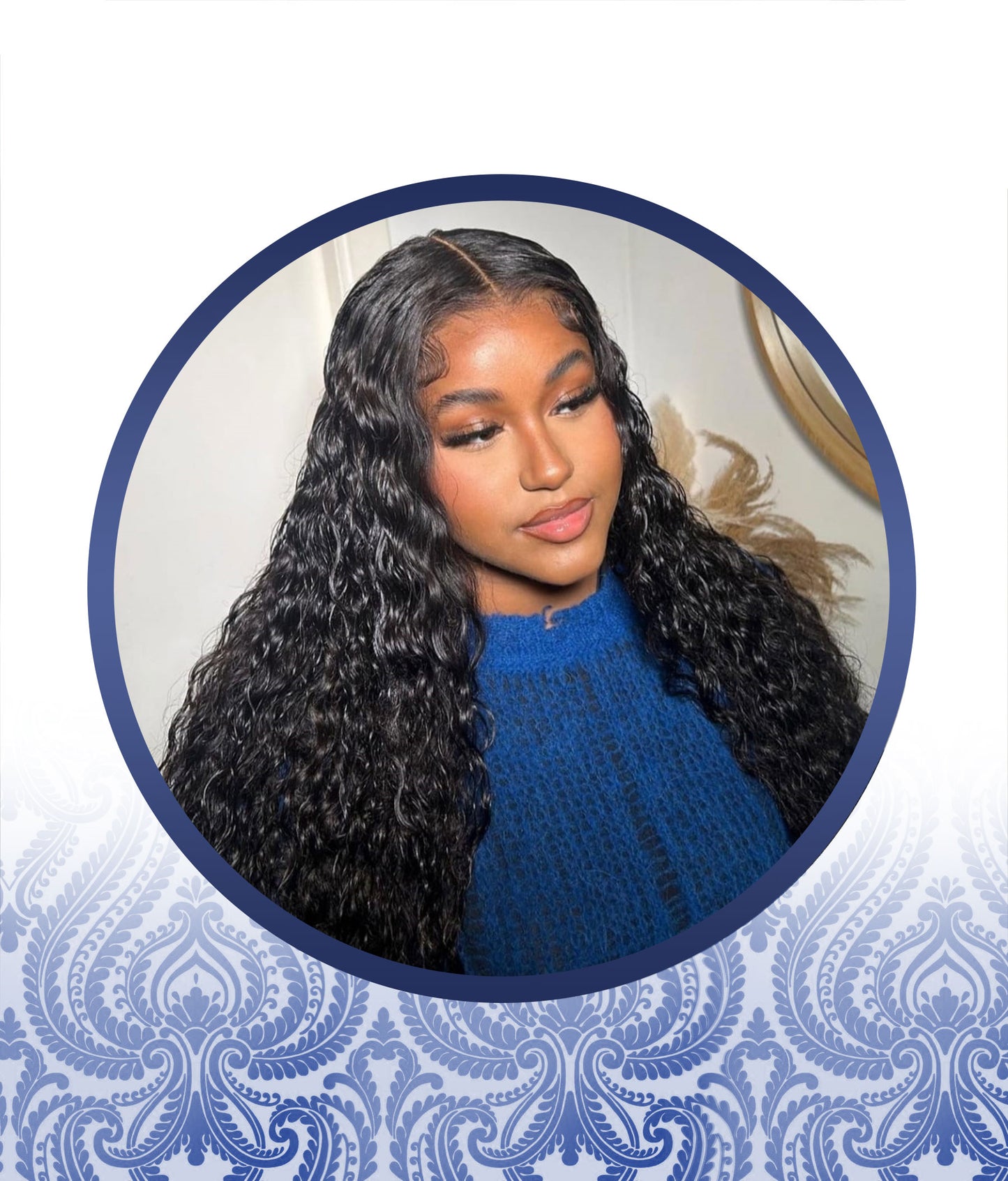24" 4x4 Glueless Ready to-go Malaysian Water Curl Lace Wig