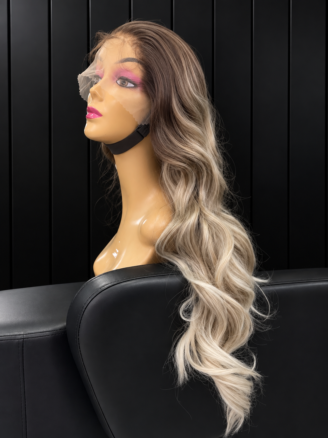 HUMAN HAIR BLEND - LACE FRONTAL OMBRE GREY BODY WAVE