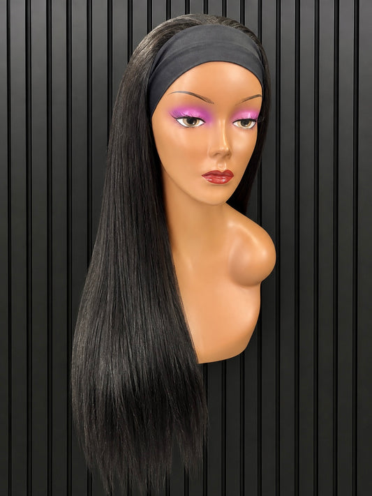HUMAN HAIRBLEND GLUELESS YAKI KINKY HEADBAND WIG
