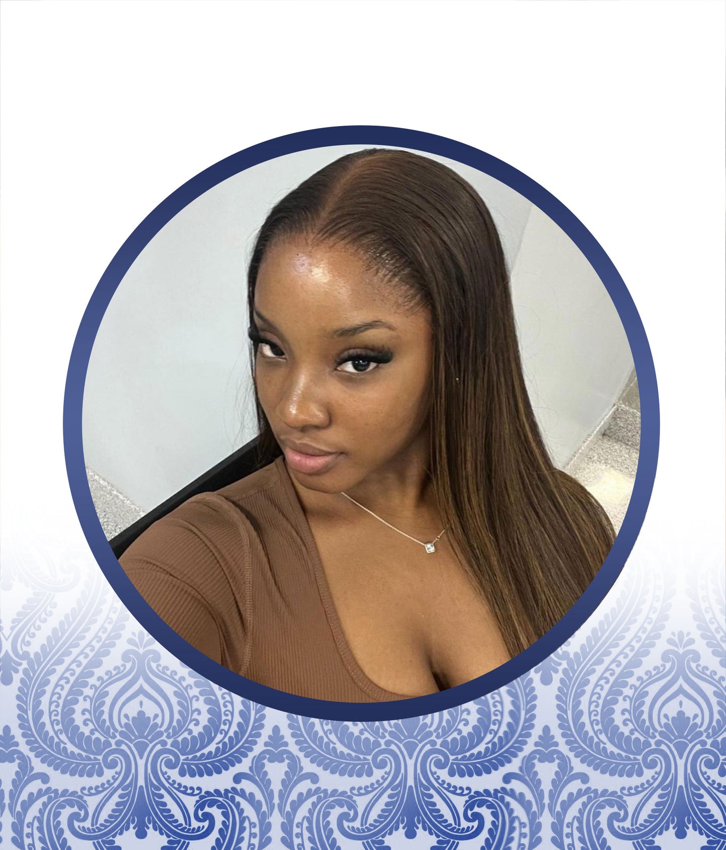 22 inch Glueless Chocolate Brown Peruvian Lace Frontal Wig