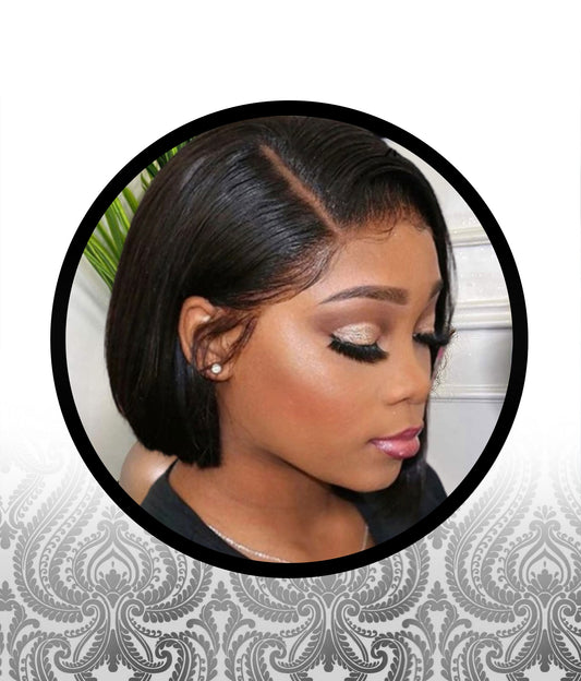 8″ Straight Human HairBlend Full Lace Frontal Wig