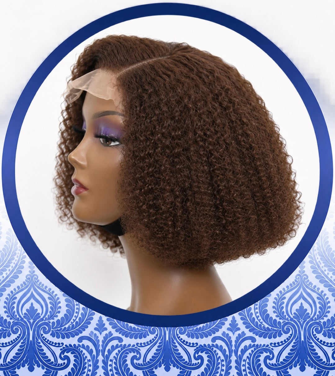 Kinky 4x4 Chocolate Brown Side-Part Ready-to-Go Glueless Bob