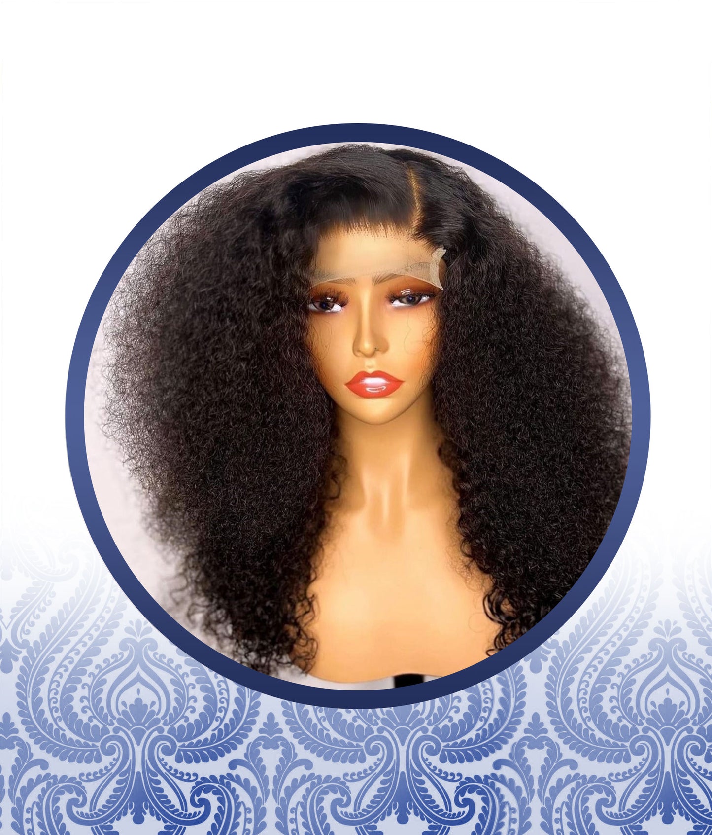18" 4x4 Malaysian Jerry Curl Wig