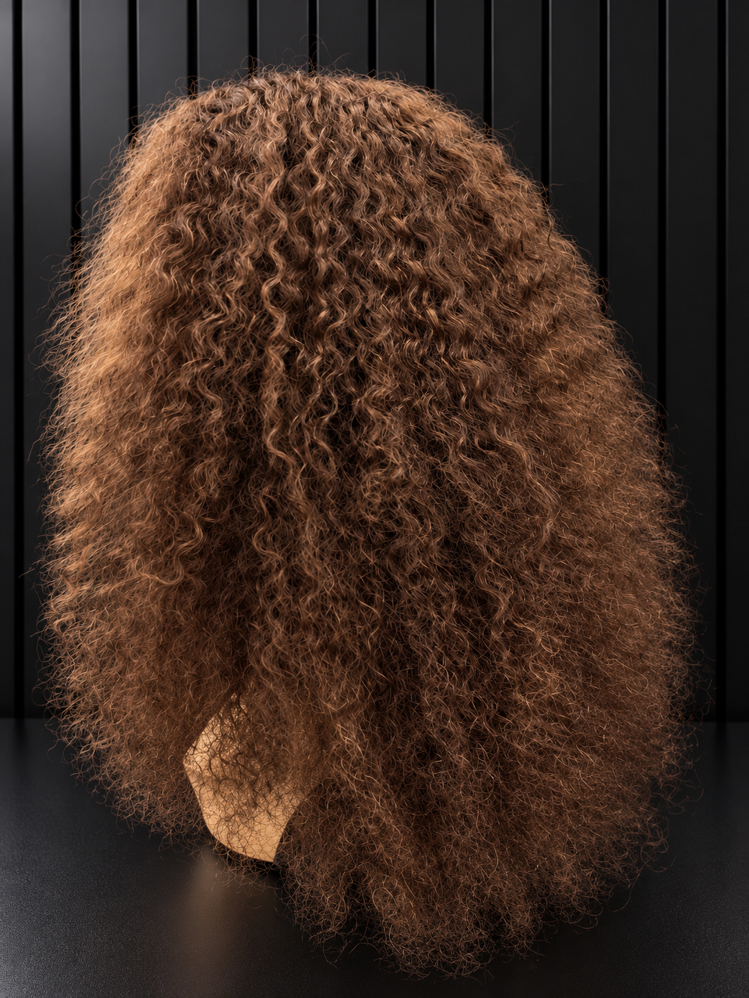 20" Glue-Less 5x5 Chocolate Brown Jerry Curl Peruca