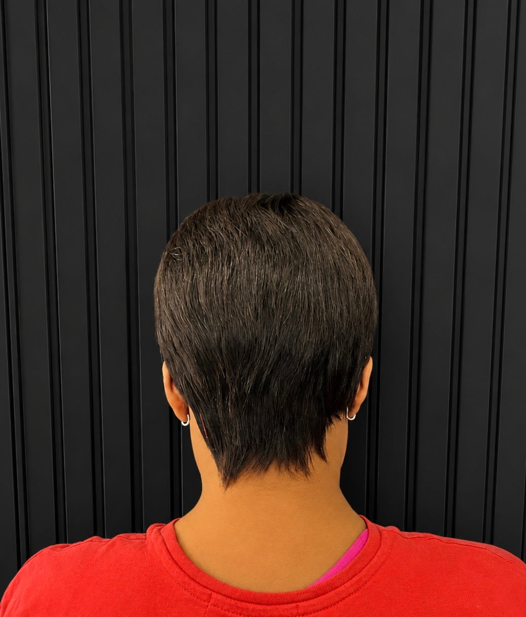 SHORT BROWN PIXIE WIG