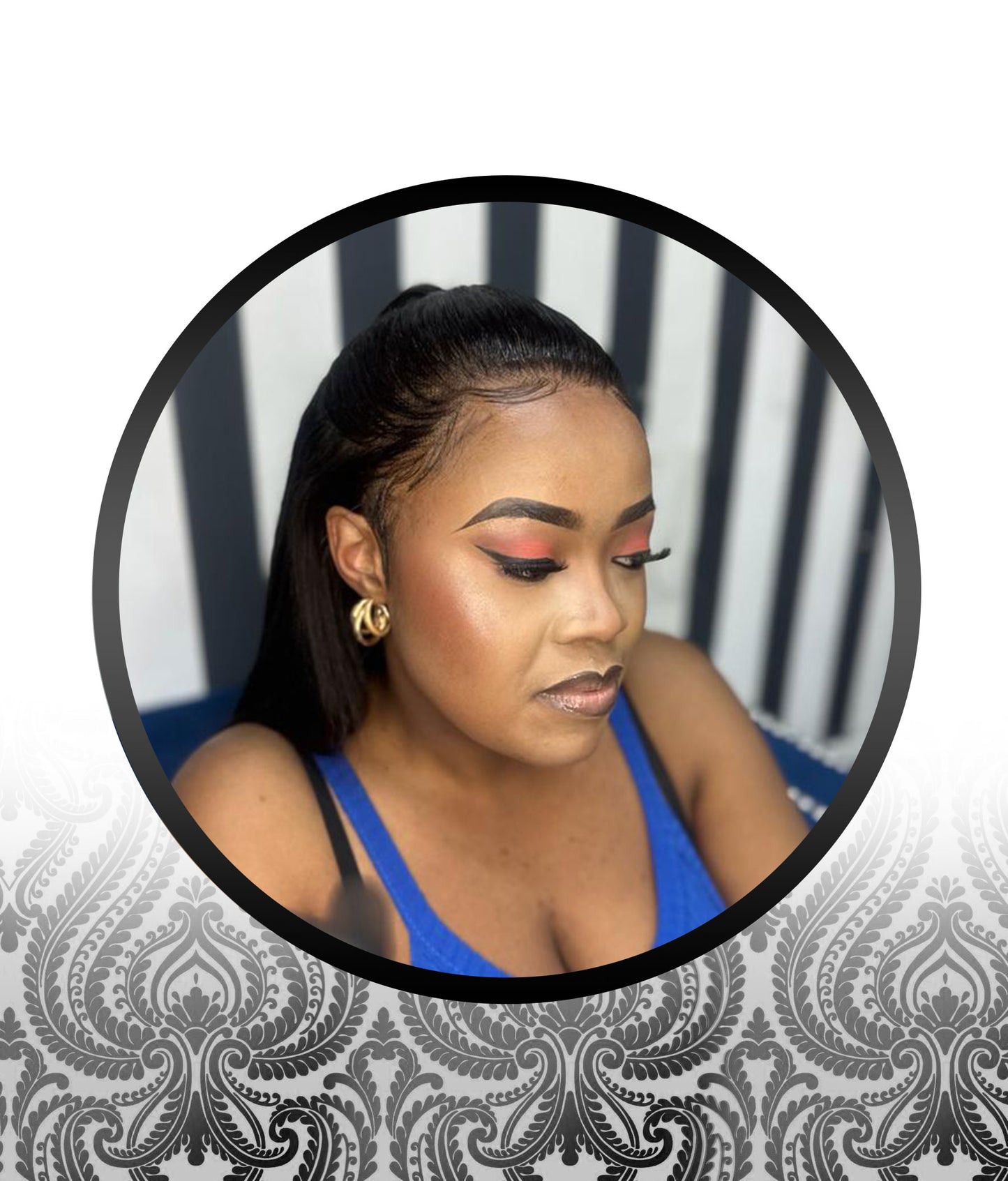 20" Human HairBlend Bone Straight Lace Frontal Wig