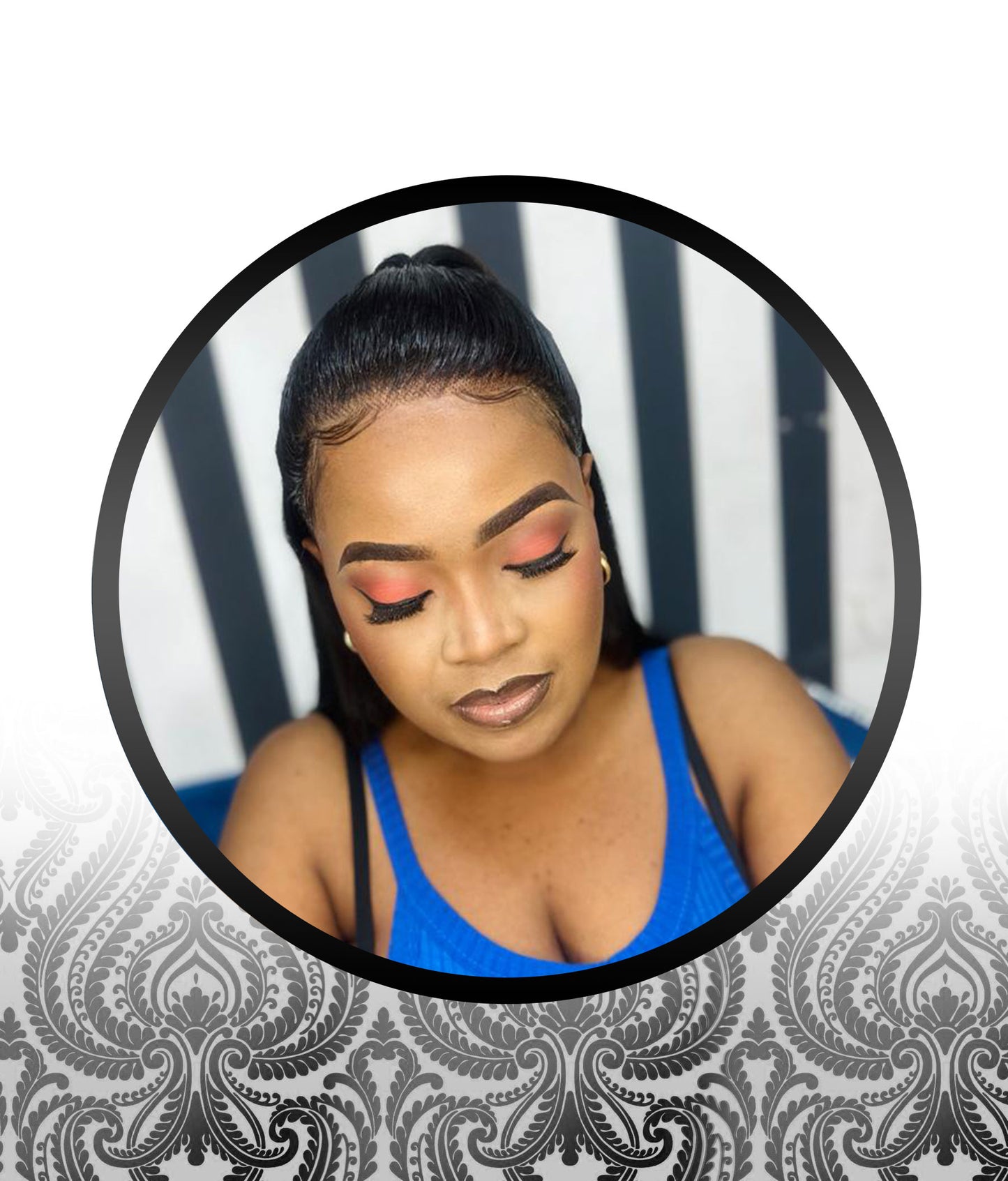 20" Human HairBlend Bone Straight Lace Frontal Wig