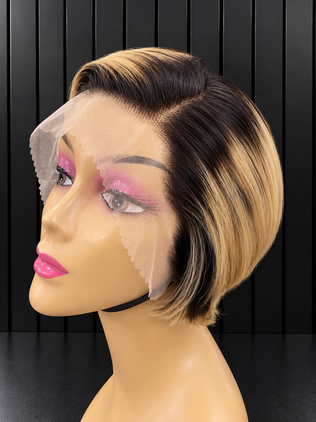 Ombre Full Frontal Lace Pixie Cut Wig