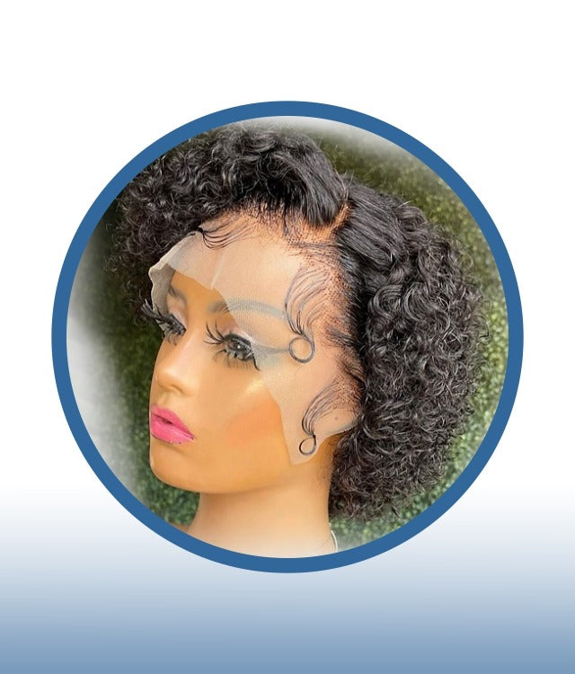 Malaysian Watercurls Lace Frontal Pixie Wig