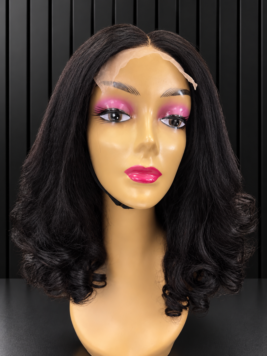 Glue-less 5x5 Kinky Straight with Bouncy Curls Wig