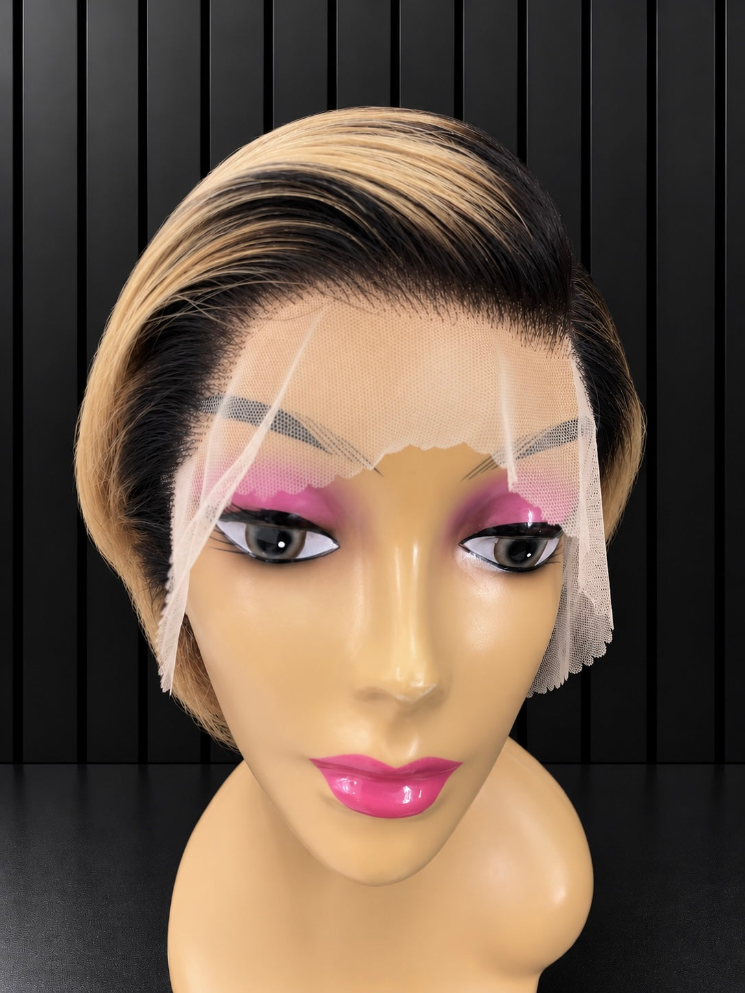 Ombre Full Frontal Lace Pixie Cut Wig