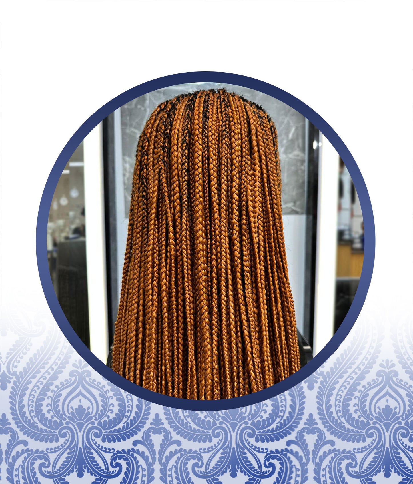 26" Full Lace Frontal Fox Brown Braided Wig