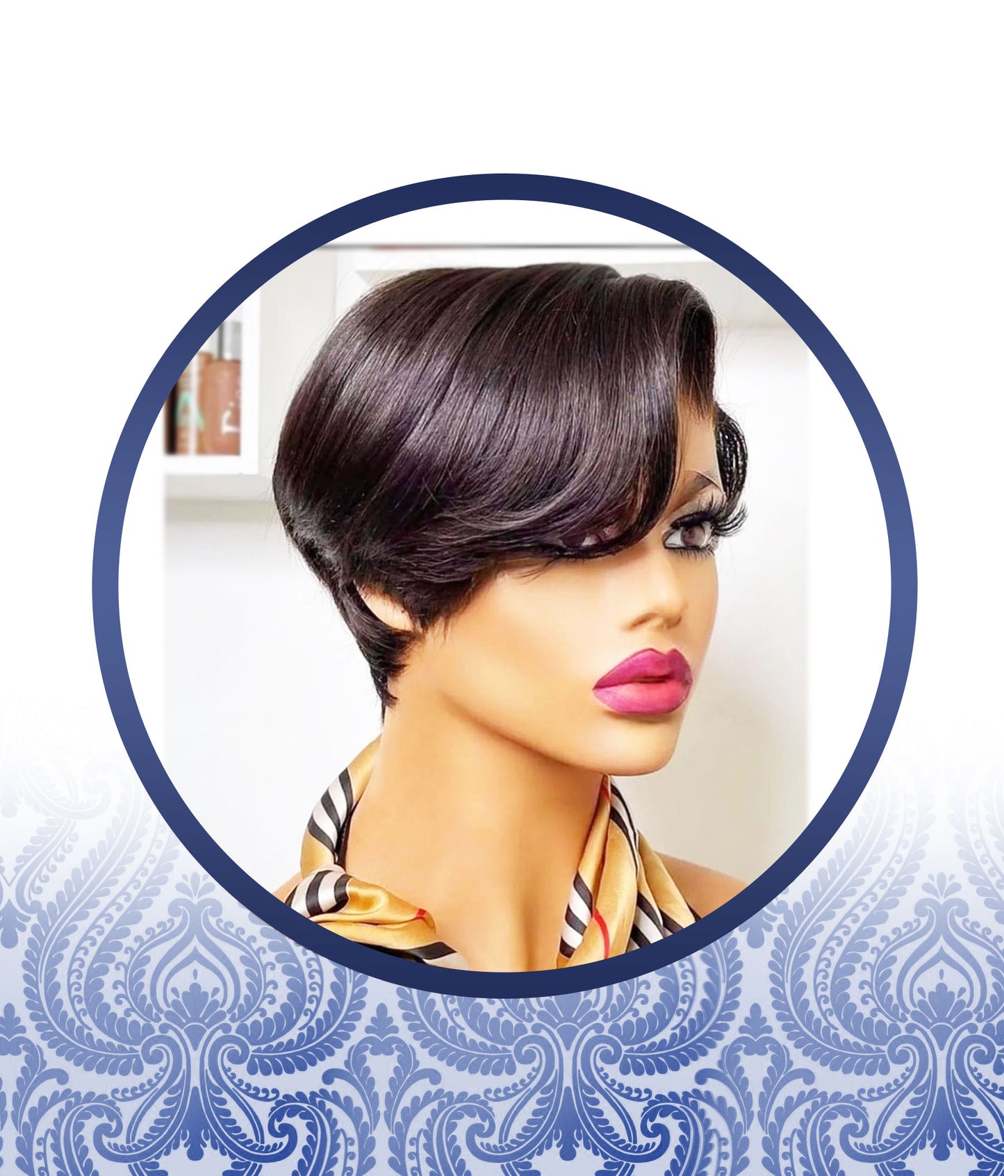 Glueless Lace Frontal Straight Pixie Cut