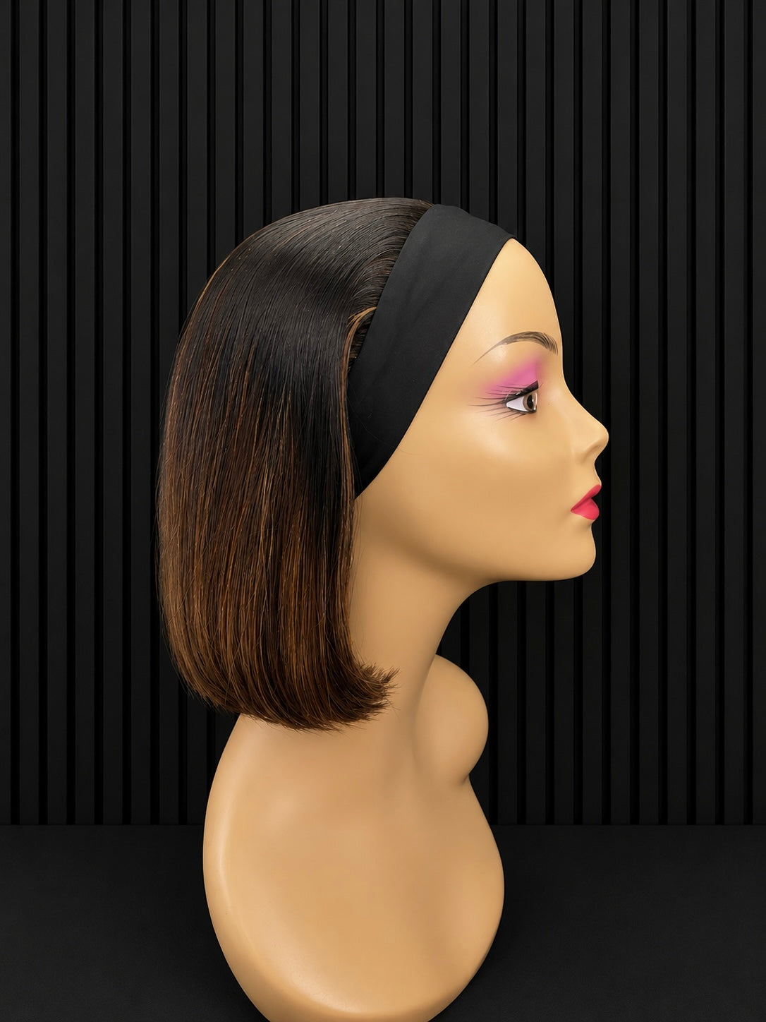 Headband Raw Single Donor Bone Straight Bob Peruca 10"