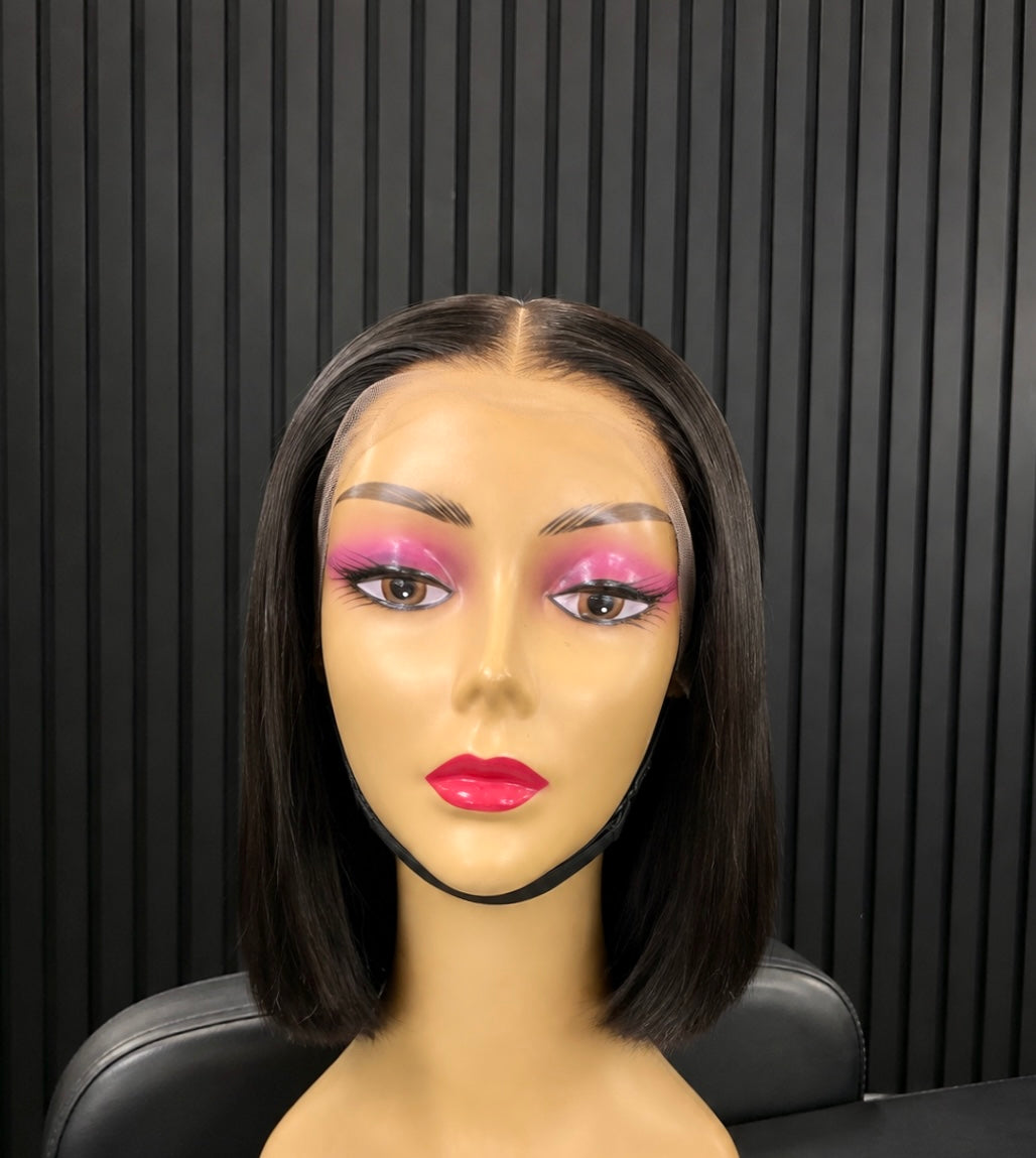 13x4 Raw Single Donor Straight Bob Peruca Natural 10" (HD LACE)