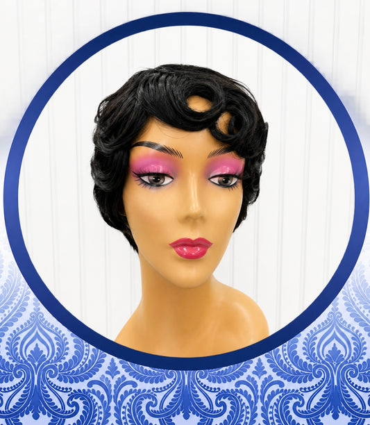 Natural Wavy Short Glueless Black Pixie Wig