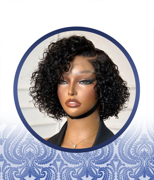 Malaysian Jerry Curls 4x4 Side Open Pixie Cut