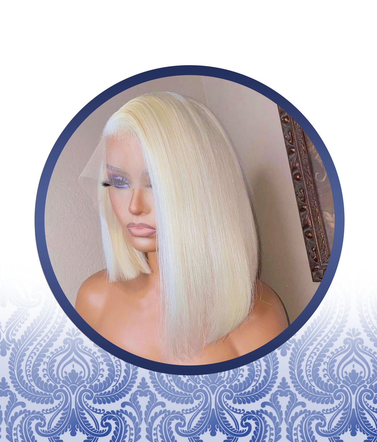14" Platinum Lace Frontal Bob Wig