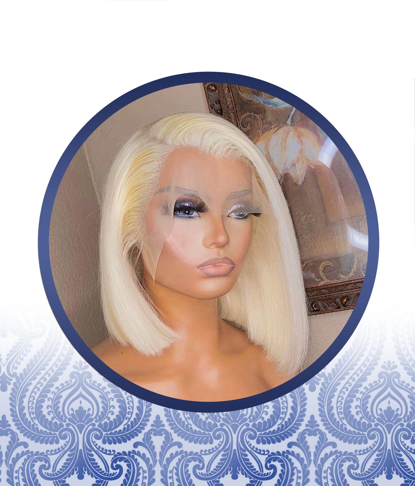 14" Platinum Lace Frontal Bob Wig
