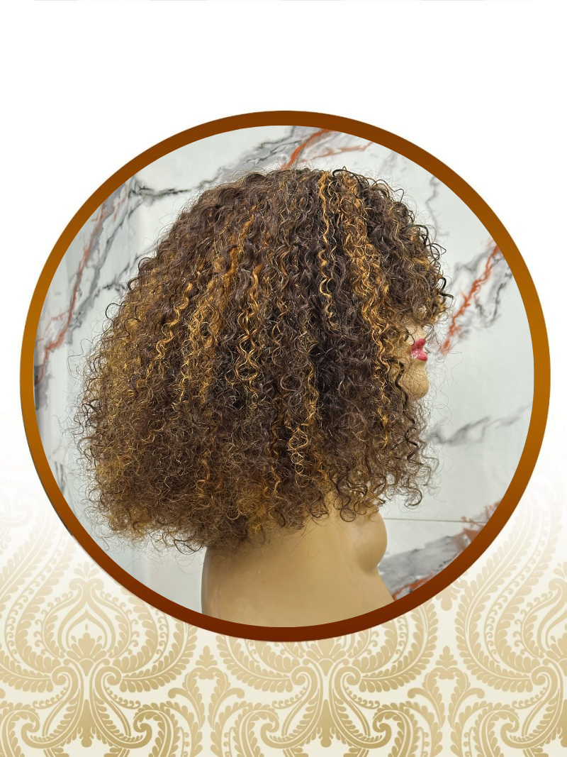 Full Bouncing Mixed Highlight Double Drawn Malaysian Curl Fringe