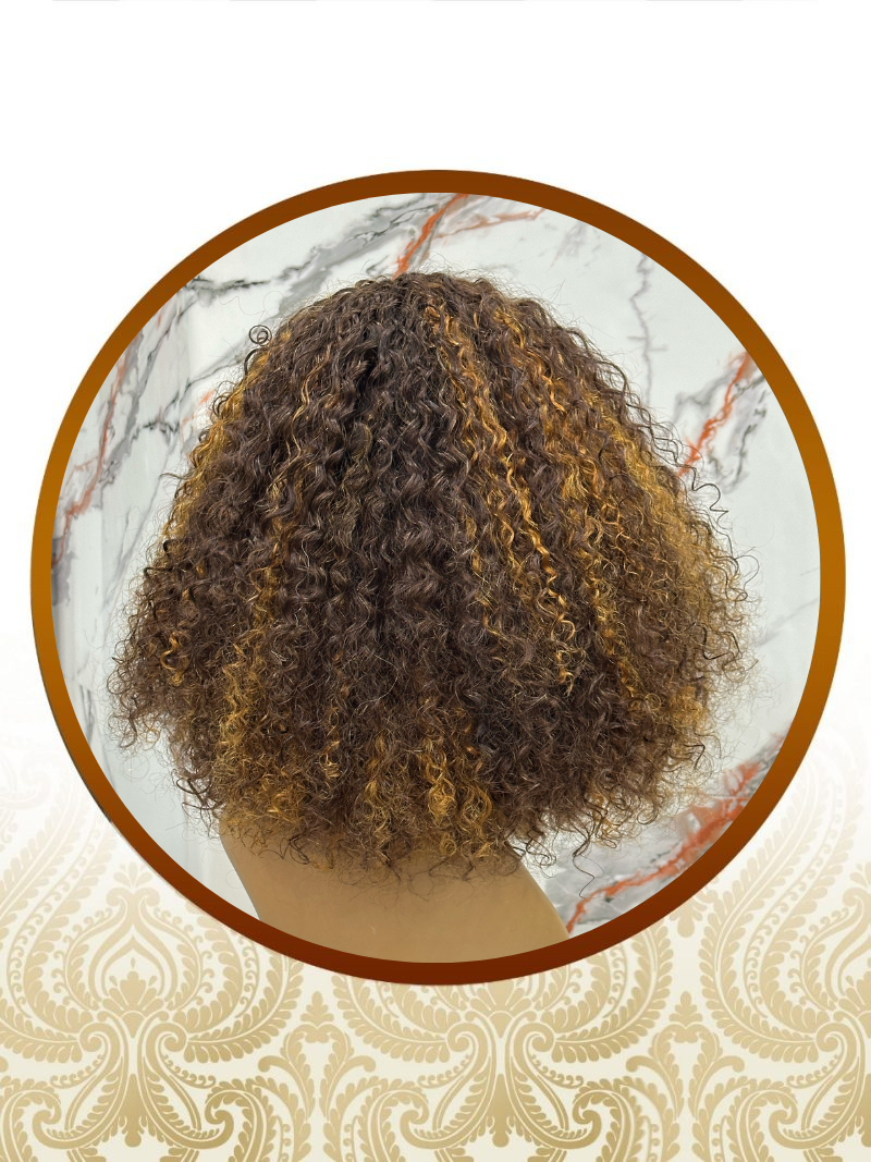 Full Bouncing Mixed Highlight Double Drawn Malaysian Curl Fringe