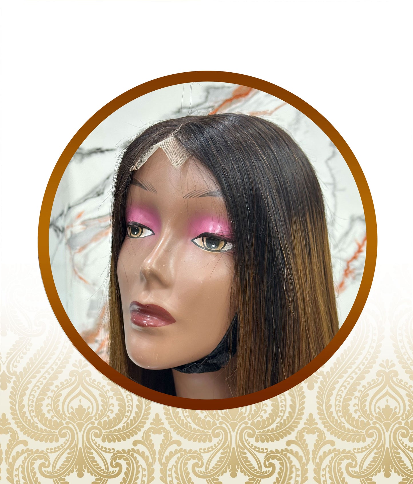 22" Glueless 2x6 ombre-chocolate brown vietnamese unit