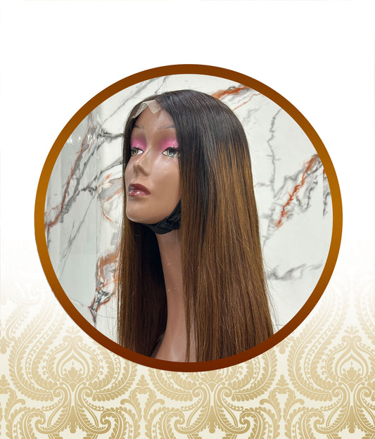 22" Glueless 2x6 ombre-chocolate brown vietnamese unit