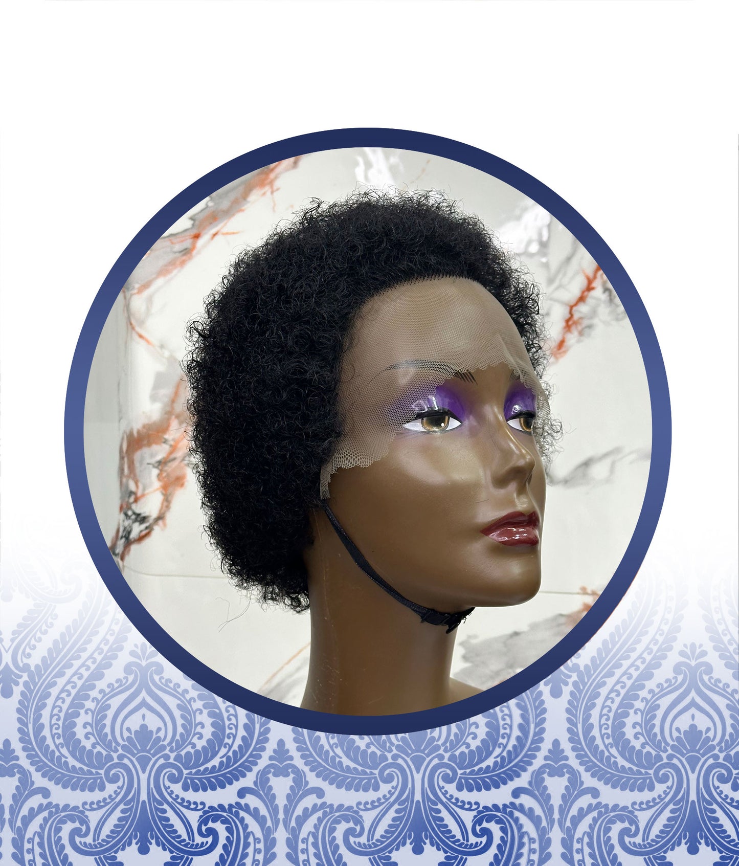 Short Natural Afro Glueless Wig