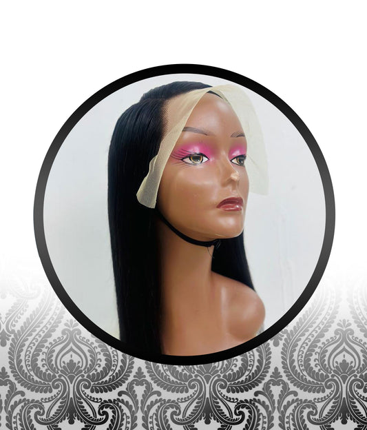 10" Human HairBlend Bone Straight Lace Frontal Wig