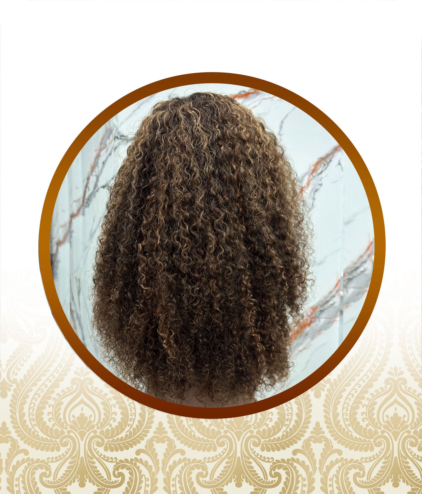 20″ Mixed Highlights Exotic Mongolian Water Curl Double Drawn Frontal Unit