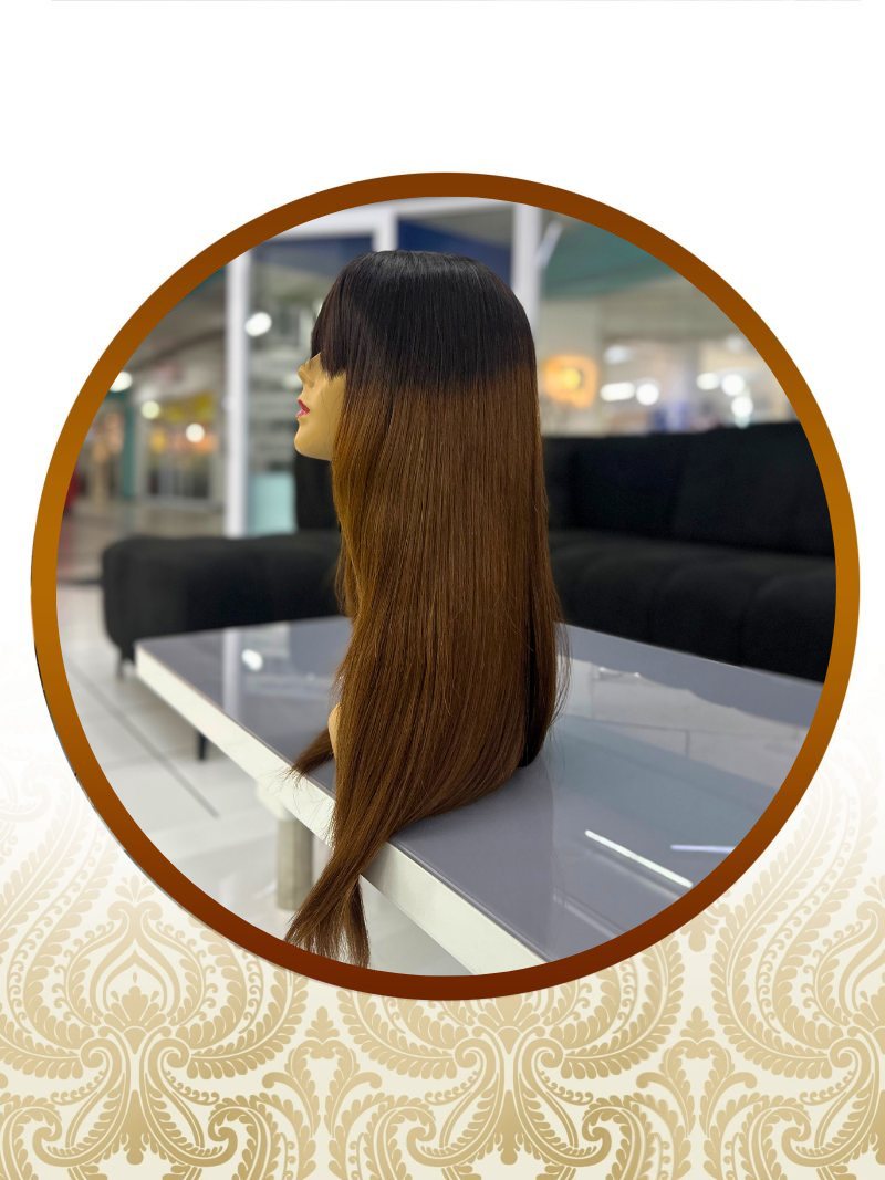 26" Peruca Glueless 5x5 Ombre Chocolate Brown Vietnamese Unit