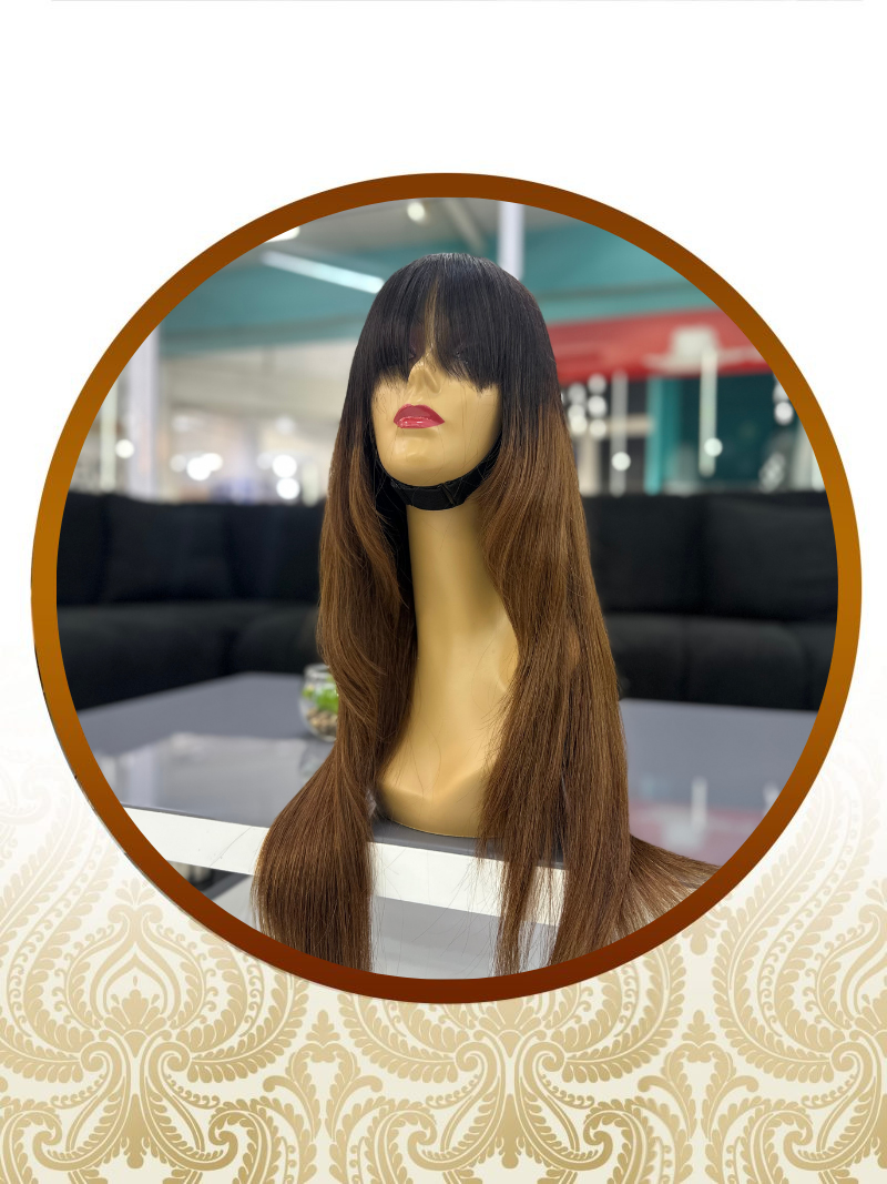 26" Peruca Glueless 5x5 Ombre Chocolate Brown Vietnamese Unit