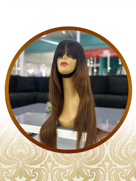 26" Peruca Glueless 5x5 Ombre Chocolate Brown Vietnamese Unit