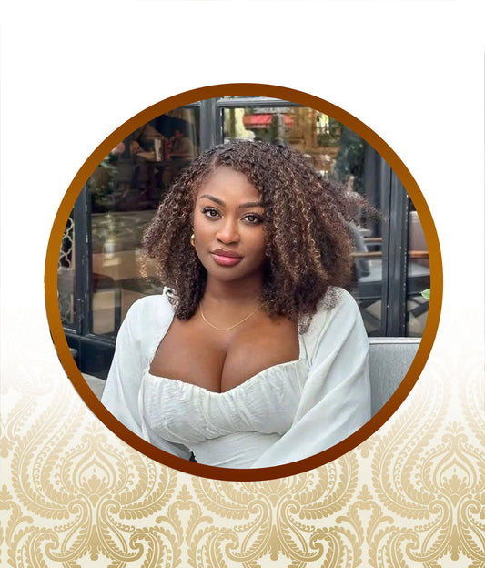 14" Double Drawn Light Brown Highlighted Water Curl Glueless Unit