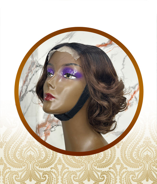 14″ 4×4 Glueless Ombre Chocolate Brown Bouncy Body-Loose Wave Double-Drawn Unit