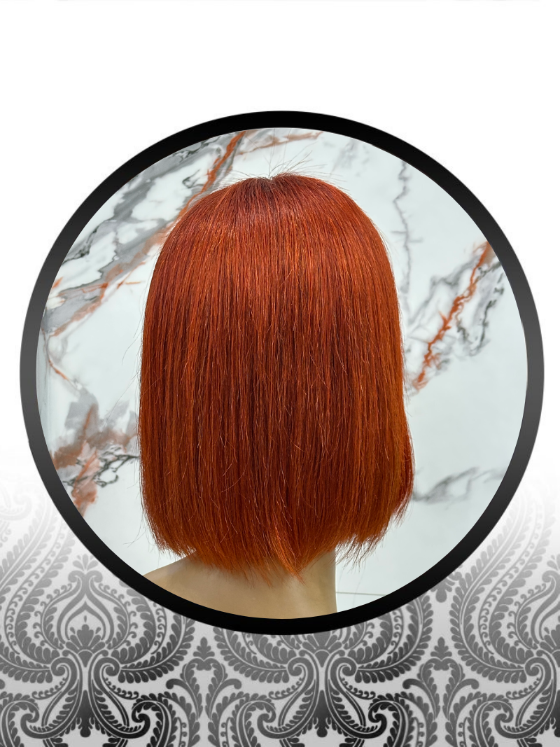 10" Straight Orange Lace Frontal Grade10 Wig