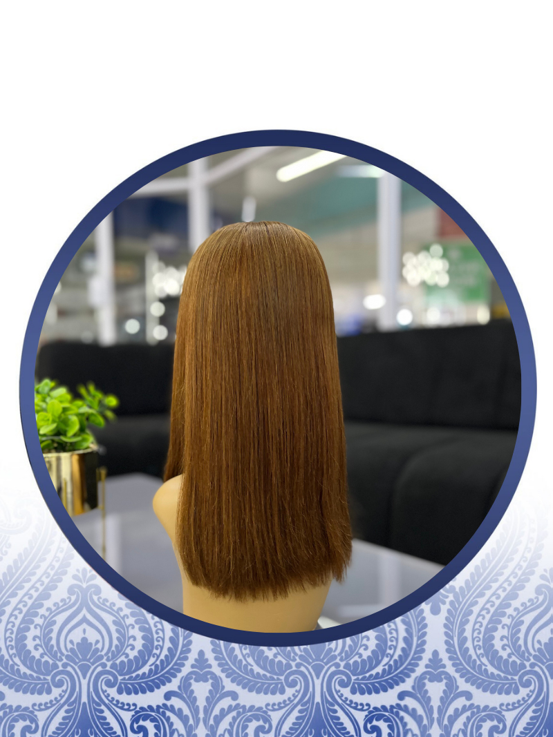 14" Glueless Caramel Brown Lace Frontal Wig