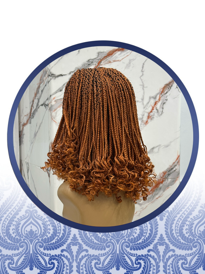 14" 4x4 Fox Brown Braided Wig