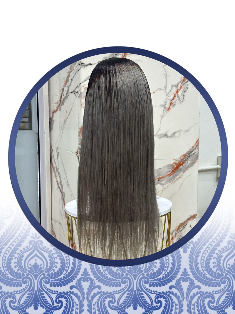 24” Ombre Grey Headband Wig