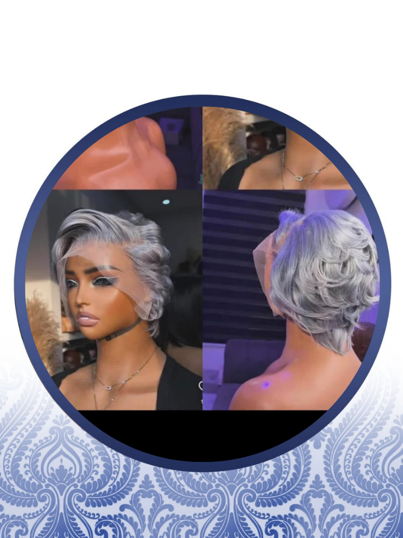 Silver Grey Pixie Cut