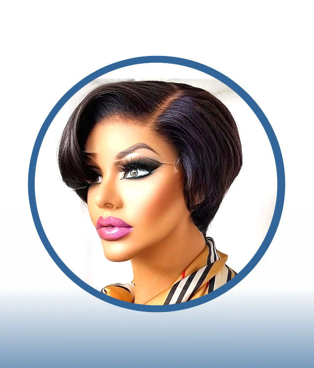 Glueless Lace Frontal Straight Pixie Cut