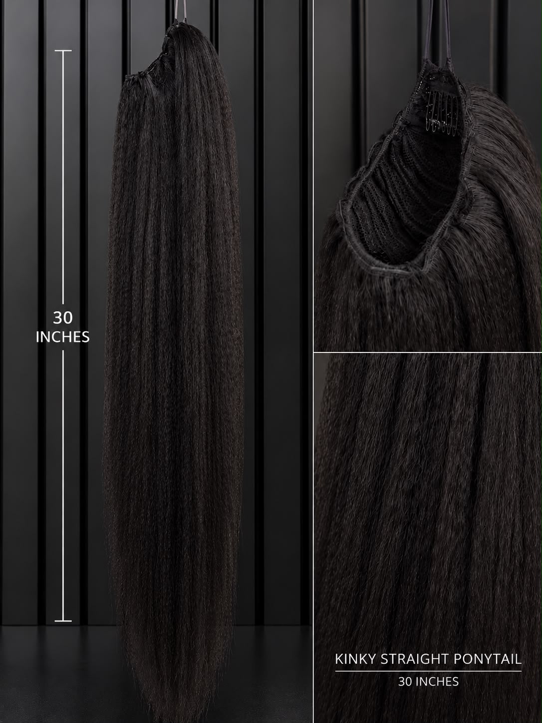 30-inch Kinky Straight Ponytail