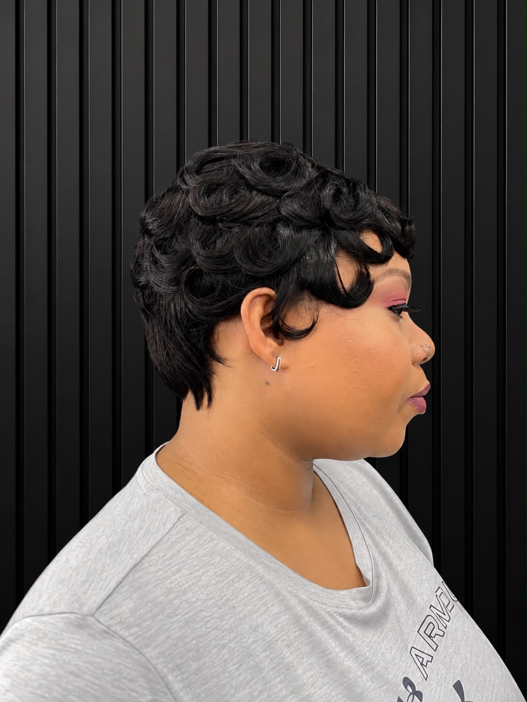 Natural Wavy Short Glueless Black Pixie Wig