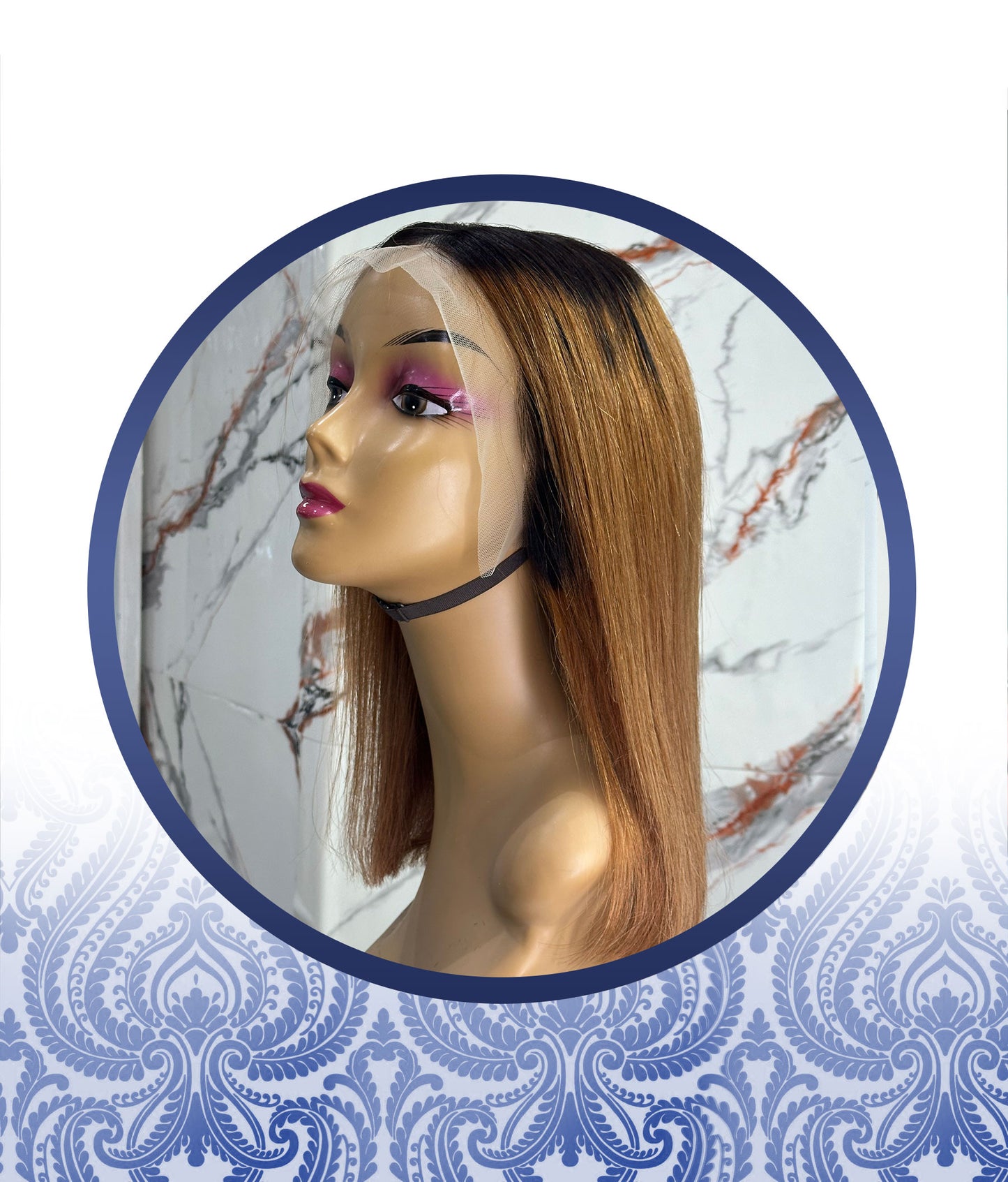 14” Ombre Brown Lace Frontal Wig